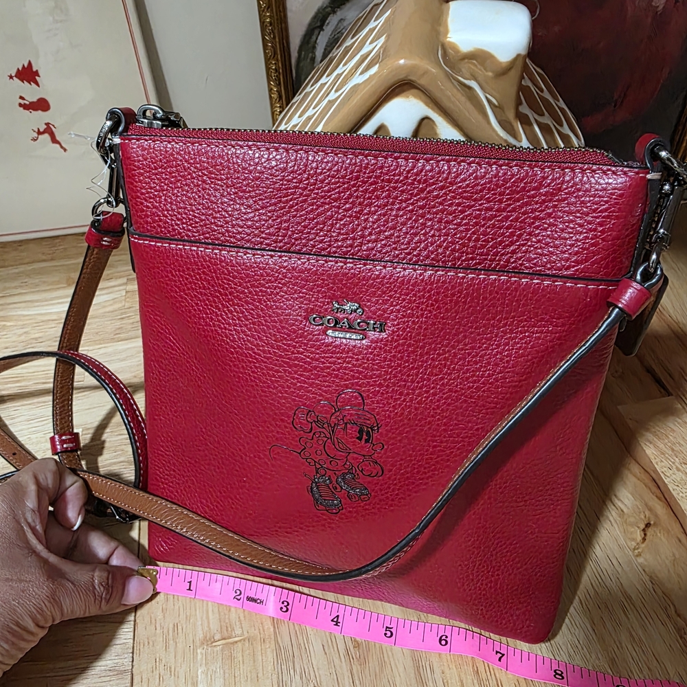 Coach Red Leather Crossbody Bag - Picture 11 of 13
